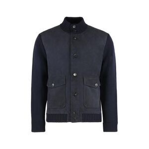 SLOWEAR Men's Hybrid Button-Front Jacket with Knit Details Men BLUE Sweaters &